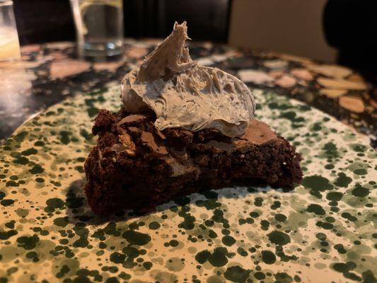 Flourless dark chocolate cake with espresso mascarpone & whipped cream