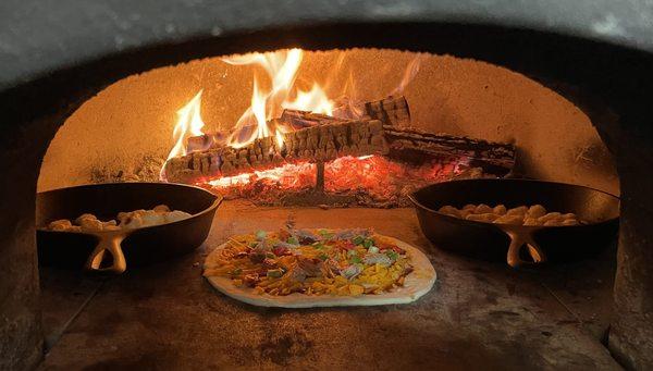 Log Home Wood Fired Pizza