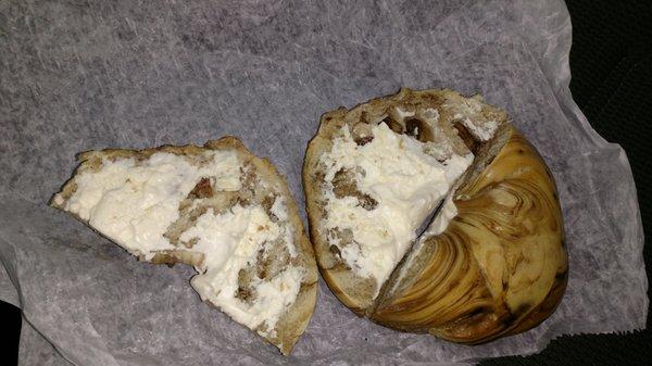 This is what they now call a bagel with cream cheese. CHEAP!
