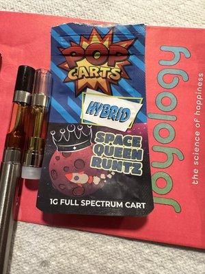 Buyer beware the black tip is a full spec cart the clear tip is what they have labeled full spec under the brand pop carts this is not!