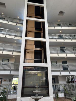 View from the winter center looking up at 555b entrance