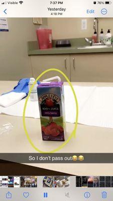 Preparation to hopefully NOT pass out!