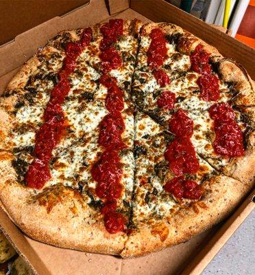 Pesto and red Sauce.