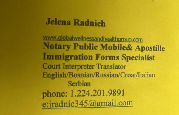 Jelena Radnich - Notary Public Mobile