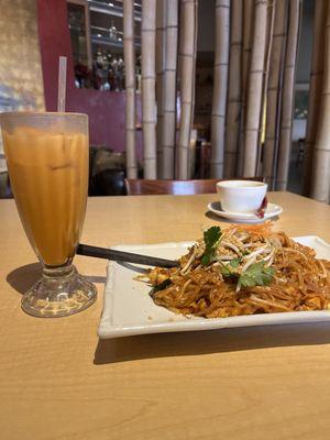 Pad Thai lunch special - includes the Tom Kha Coconut Soup as an appetizer! +Thai ice tea