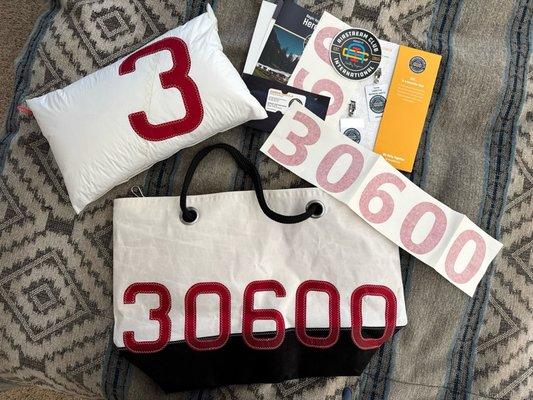 Large sail bag with my new big red number!