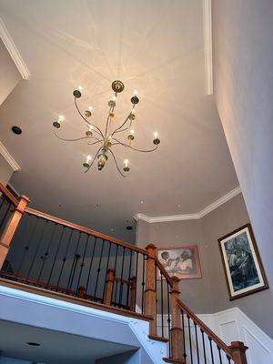 Cathedral ceiling popcorn removal. After photo