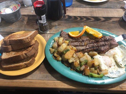 Steak and eggs
