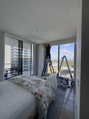 Interior ceiling repairs, surface restoration, and painting.