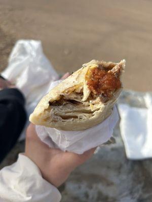 Bacon breakfast burrito