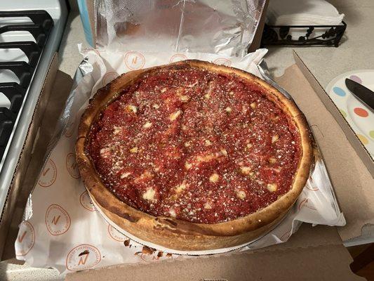 Nancy's lite stuffed pizza - delicious!!