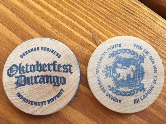 Food and Beer tokens.