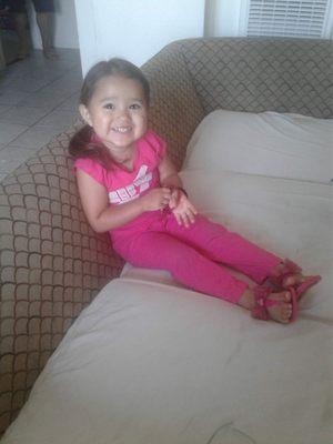 This is my daughter barely 2