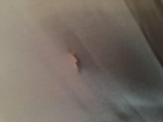 snipped a hole right in the fabric - At least it was on the inside!