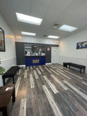 Inside. Clean and modern.