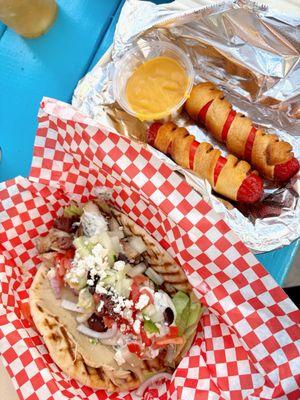 greek chicken + redondo twisters