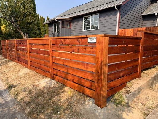 Whatcom Handyman Cedar Fence with gorgeous top rail