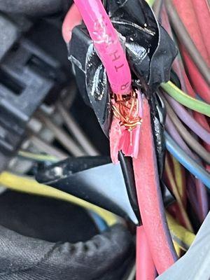 Electrical splice that was installed like a blind person