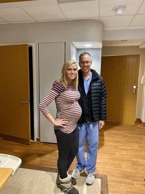 Induction day. The man, the legend, the first one to ever hold my children as he took them from the birth canal and passed them up to me!