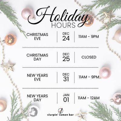 Holiday Hours