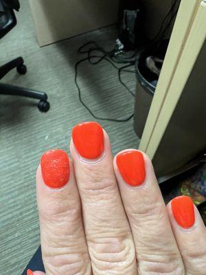 Index finger not buffed