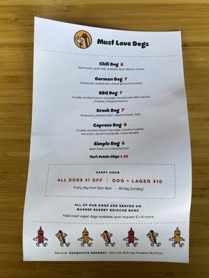 Dog-gone good menu.