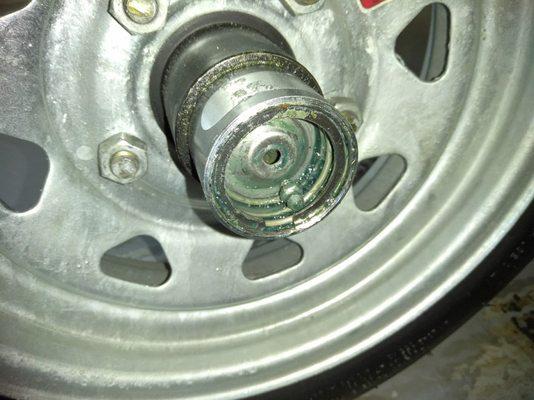 Grease fitting broken and put back on trailer this way.