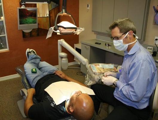 Dr. Steiner with a patient