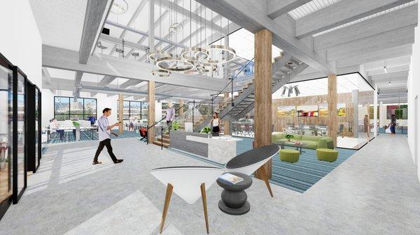 3D Rendering for a new office building. A great tool to help with interior finishes.