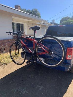 Locking bike rack for two bikes