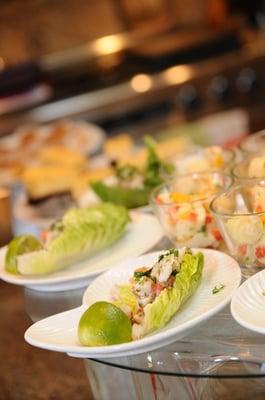 Fish Shrimp and Scallop Ceviche and Hearts of Palm Salad in Shooter Cups (Photo by Mike Regala)