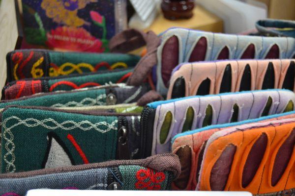 Embroidered cotton purses