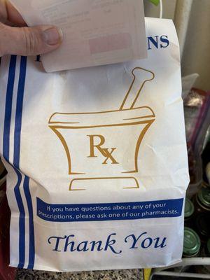 My prescription was neatly separated from my other purchases.