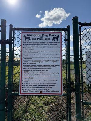 Abingdon Dog Park Rules