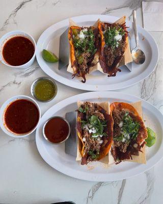 Birria Tacos with consume.