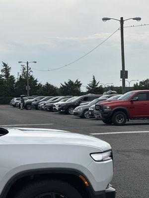 Literally hundreds and hundreds of people using this empty lot.