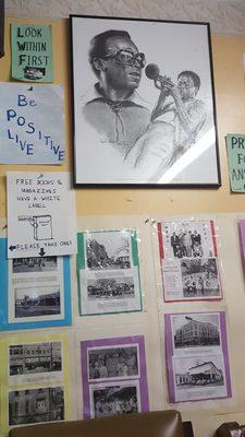 Free books and magazines, art, history lessons and uplifting advice! I never get bored at this barber shop.