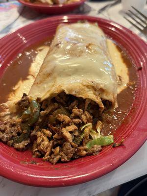 Burrito California steak and chicken with no sour cream.