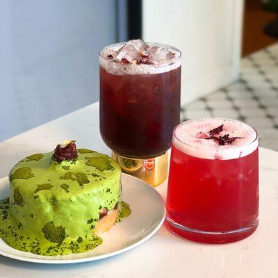 Dragonfruit Lemonade, Rose Hibiscus Lemonade