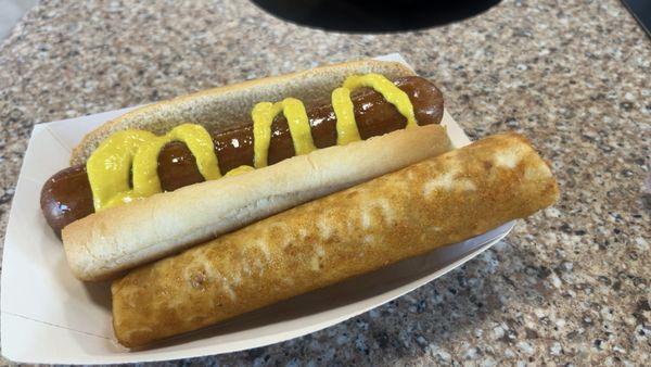 Jalapeño sausage and buffalo chicken taquito