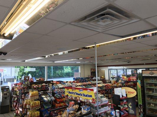 Clean and organized grocery section.