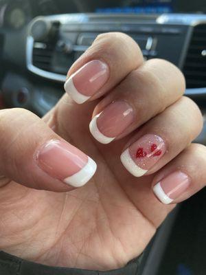Gel French with a little for Valentines!!!