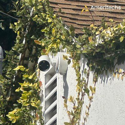 Whenever to install equipment our goal is to make it less noticeable. We installed this IP camera with clean cabling for a home in Carlsbad.