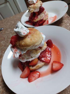 Mrs. B's biscuits also make a pretty nice strawberry shortcake! It's movie time sweets, yums :-)
