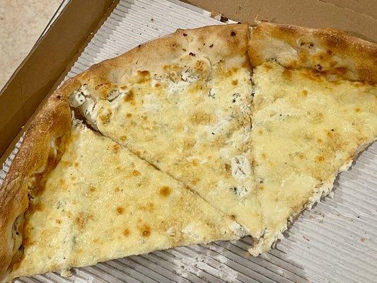 What's left, for now, of our white pizza with garlic added