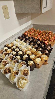 Assortment of gourmet cupcakes - Lemon, Chocolate, Strawberry and Red Velvet