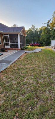 Patio extension and stamped walkway