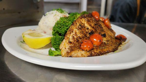 Sautéed Drum at La Salle in the Hilton New Orleans Airport.