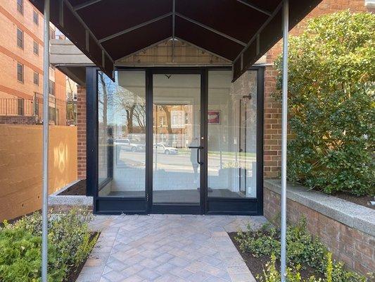 Separate entrance from the building lobby.