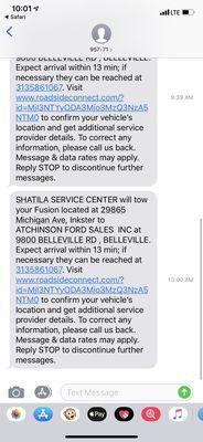 Over 3 hours in, and still waiting. Final arrival time was 10:40 after telling me at 10:22 the truck got a flat